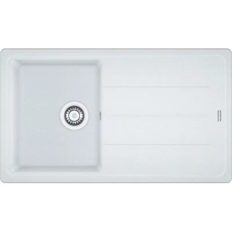 Spedizione Espresso Franke Lavello una vasca con gocciolatoio Boston Incasso BFG 611-86 114.0370.205 finitura fragranite bianco da 86x50 cm