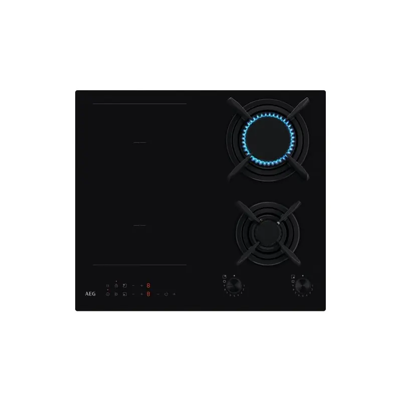 Affare PRONTA CONSEGNA - AEG Piano cottura misto induzione/gas HDB 64623 NB in vetroceramica nero da 60 cm