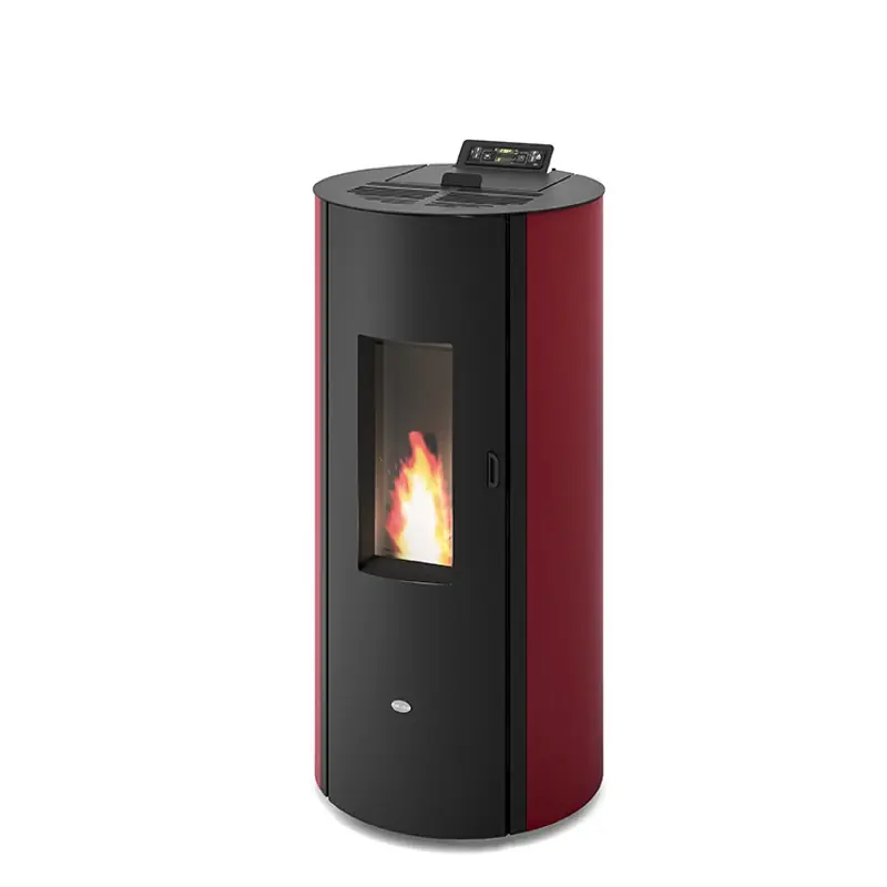 Eva Calòr Stufa a pellet ermetica MANOLA 9016013000 finitura rosso Scelto Dai Clienti