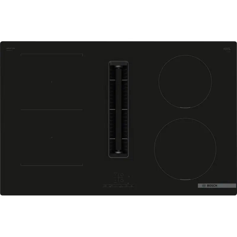 PRONTA CONSEGNA - Bosch Piano cottura a induzione con cappa aspirante PVS811B16E finitura nero da 80 cm - Serie 4 Pagamento Sicuro