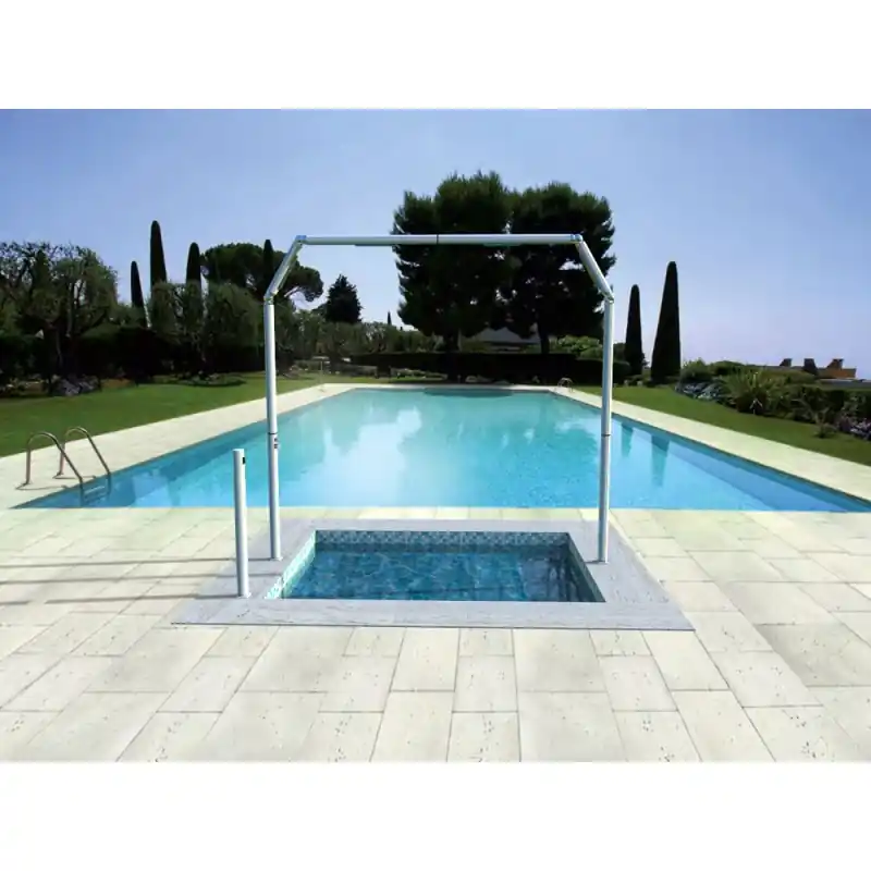 Promo Stagionale Arkema Ponte doccia ingresso piscina Sanity Gate in alluminio verniciato bianco lucido da h. 235 cm