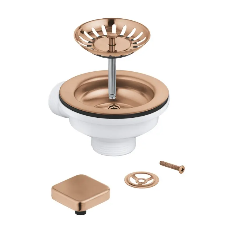 Miglior Prezzo Grohe Set di scarico per lavelli a 1 vasca 40400DL0 finitura oro rosa spazzolato