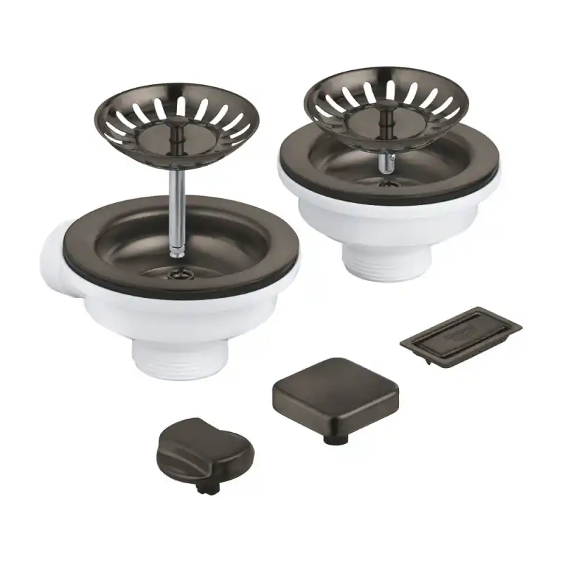 Offerta Lampo Grohe Set di scarico per lavelli a 2 vasche 40998AL0 finitura grigio antracite spazzolato