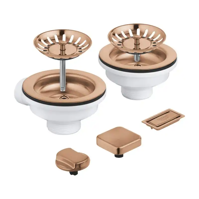 Grohe Set di scarico per lavelli a 2 vasche 40998DL0 finitura oro rosa spazzolato Super Prezzo
