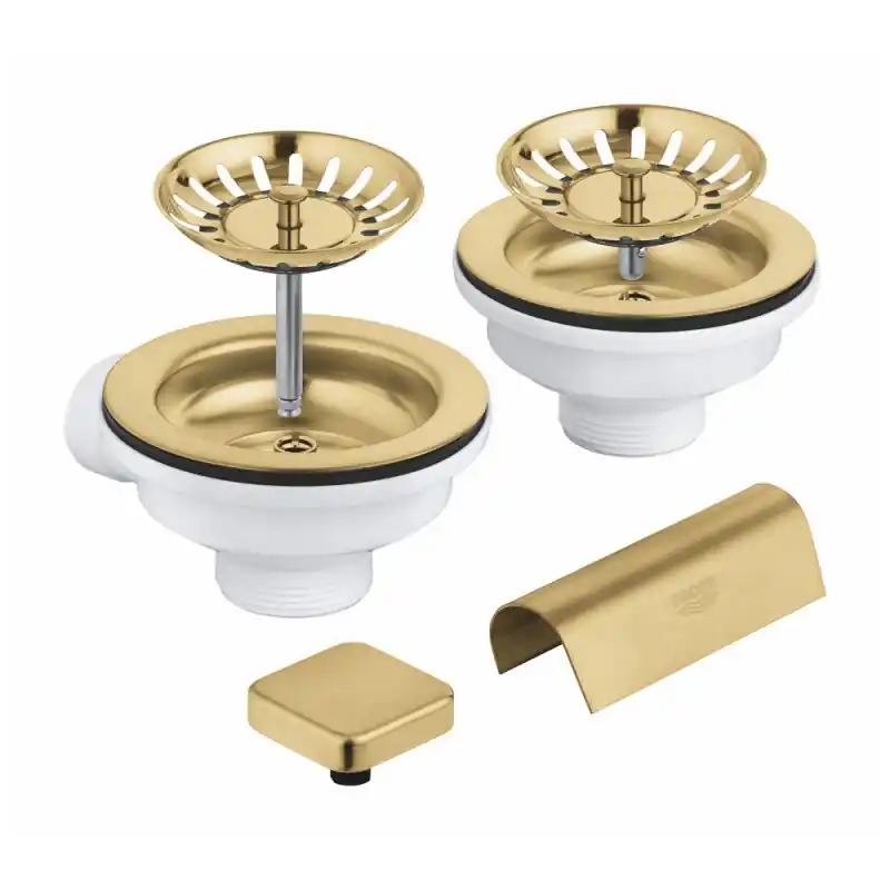 Grohe Set di scarico per lavelli a 2 vasche 40999GN0 finitura oro spazzolato Popolare