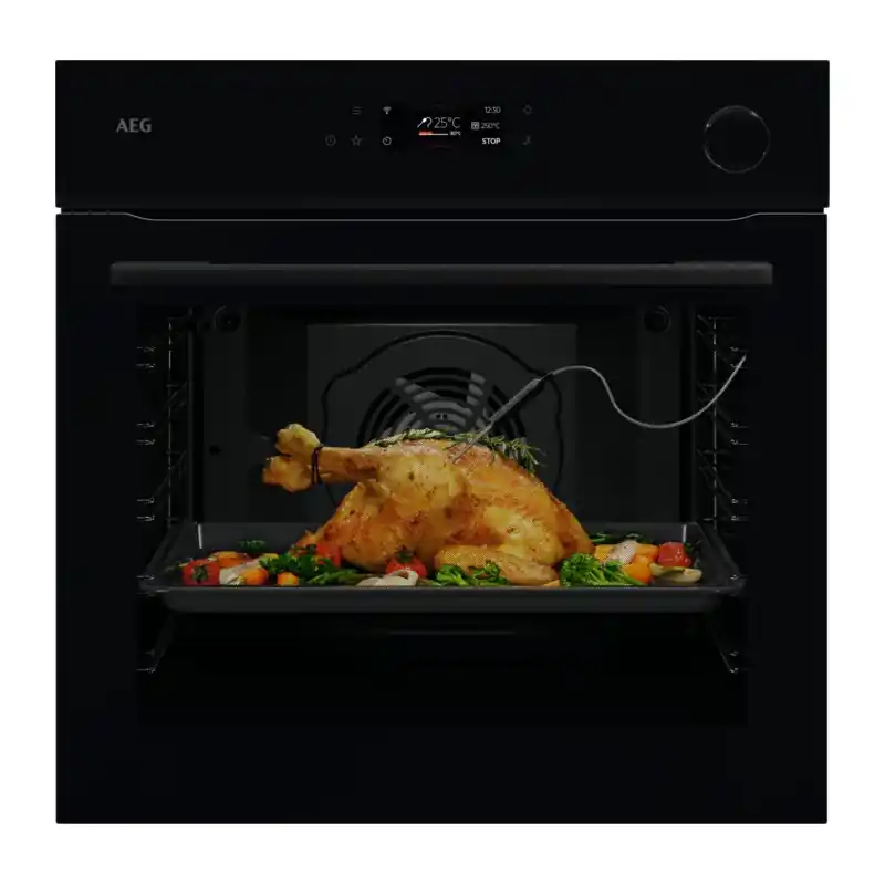 Direttamente Dal Produttore PRONTA CONSEGNA - AEG Forno a vapore MealAssist con SteamCrisp pirolitico da incasso NBR 7P631 SB finitura nero lucido da 60 cm