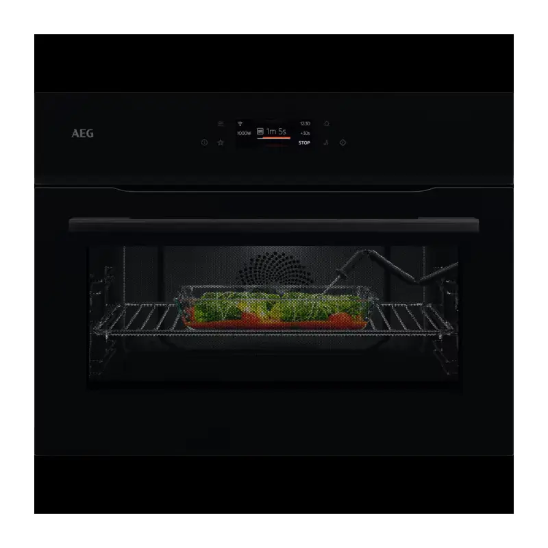 Prezzo Scontato PRONTA CONSEGNA - AEG Forno compatto MealAssist CombiQuick NKK 8N621 B finitura nero lucido da 60 cm