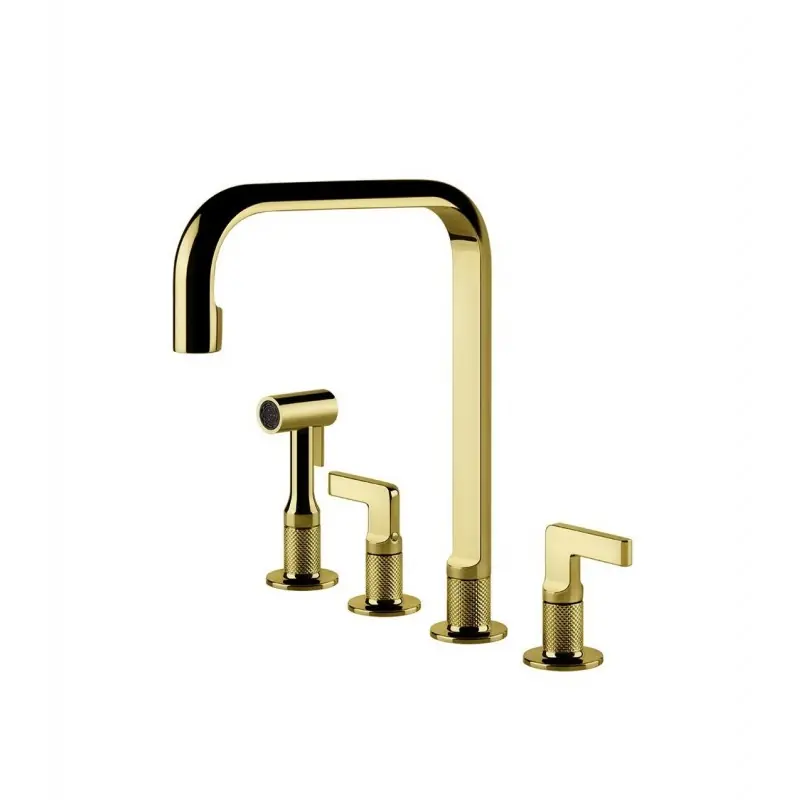 Miglior Prezzo Gessi Miscelatore a 4 fori Inciso Collection 58703 716 finitura Gold Brushed PVD