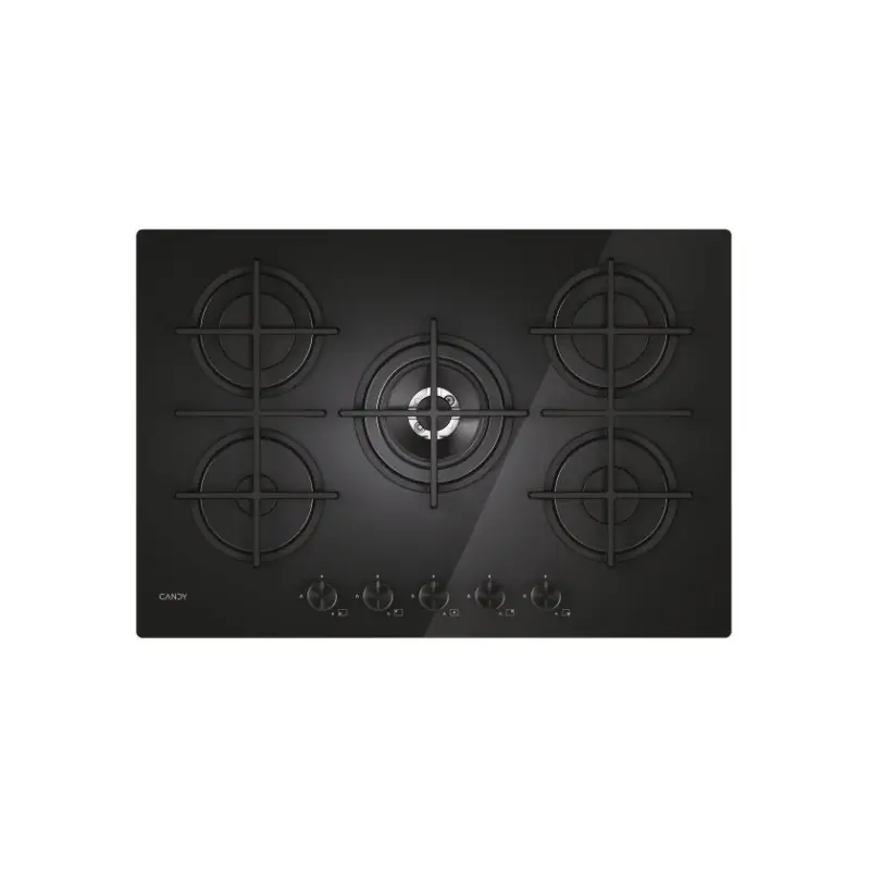 Prezzo Scontato PRONTA CONSEGNA - Candy Piano cottura a gas CVG74WTB finitura vetro nero da 75 cm