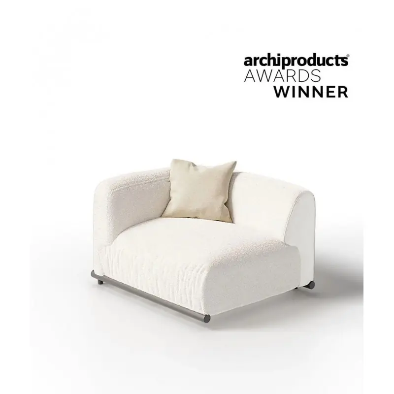 Unopiù Modulo finale destro DAVOS con struttura in alluminio e cuscineria in tessuto Nuova Collezione