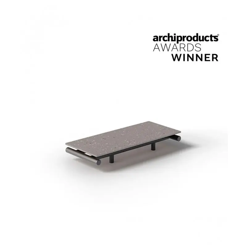 Unopiù Modulo tavolo basso DAVOS con struttura in alluminio e piano in gres porcellanato da 45x94 cm Bestseller