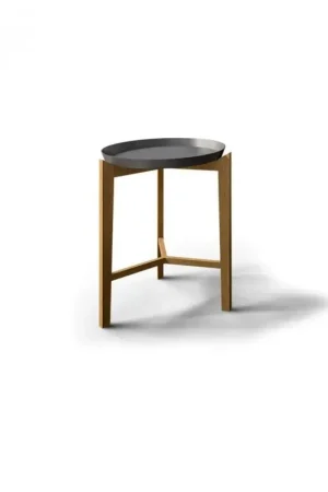 Unopiù Tavolino rotondo fisso FRESBEE con struttura a scelta e piano in alluminio da Ø46/49 cm Ultima Occasione