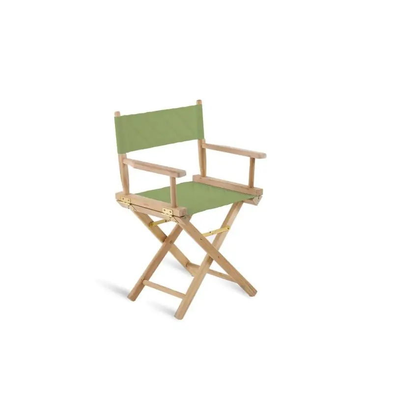 Unopiù Poltroncina pieghevole GINGER con struttura in teak e telo in Batyline Serge Ferrari verde Offerta Limitata