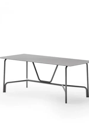 Unopiù Tavolo fisso SALÒ in alluminio e piano a scelta da 203x90 cm Solo Oggi