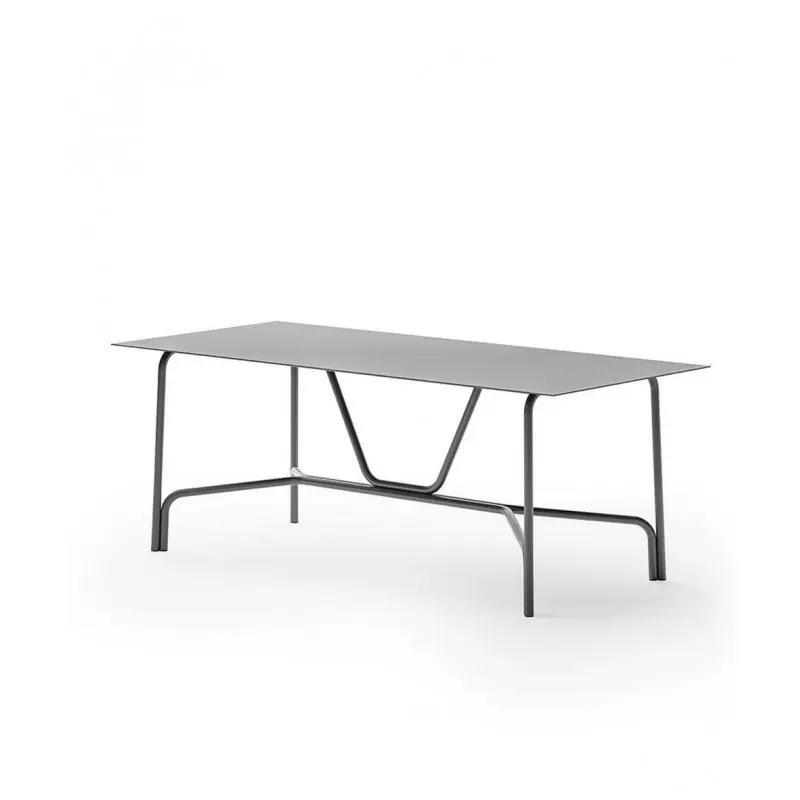 Unopiù Tavolo fisso SALÒ in alluminio e piano a scelta da 203x90 cm Solo Oggi