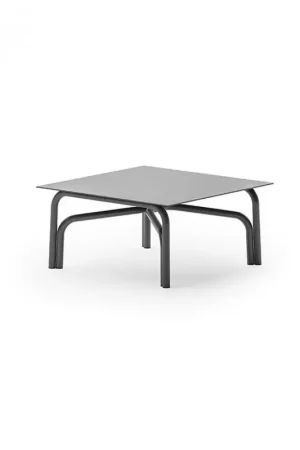 Unopiù Tavolino fisso SALÒ in alluminio e piano a scelta da 70x70 cm Subito Disponibile