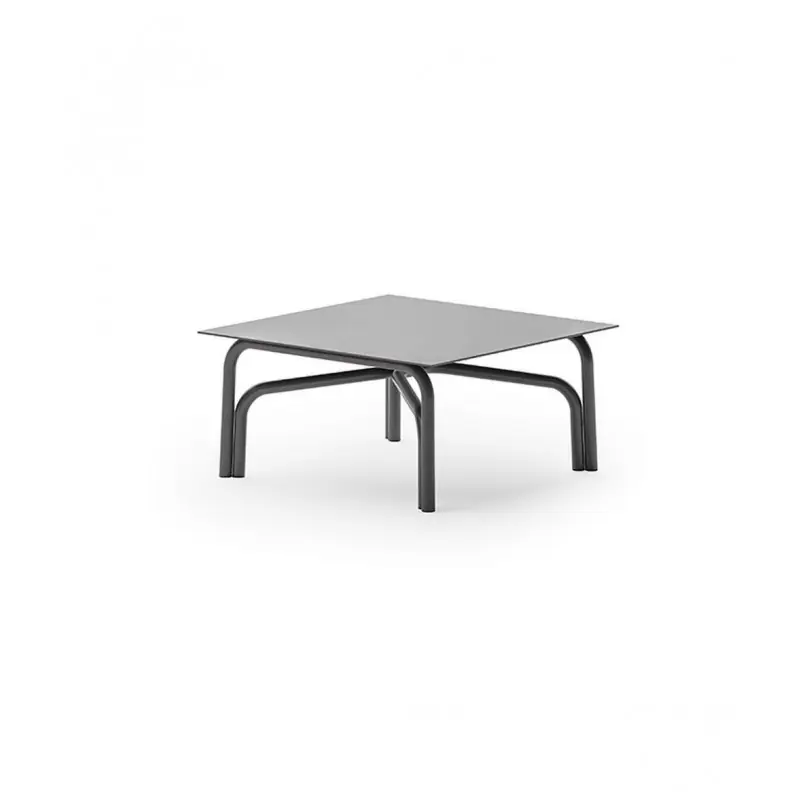 Unopiù Tavolino fisso SALÒ in alluminio e piano a scelta da 70x70 cm Subito Disponibile