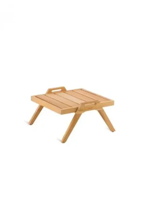 Vendita Finale Unopiù Tavolino fisso impilabile SYNTHESIS in teak da 57x55 cm - Con maniglie