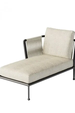 Unopiù Modulo lounge destro TREBLE in alluminio e corda - Con o senza cuscino Prezzo Basso