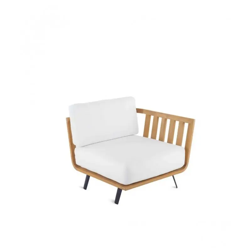 Unopiù Modulo angolo sinistro WELCOME in teak da 91 cm - Con cuscino di seduta e schienale Compra Oggi Stesso