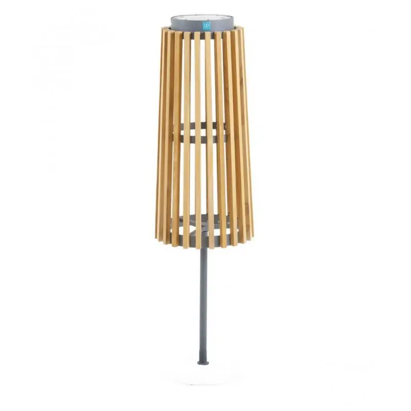 Saldi Unopiù Piantana da esterno SOLARE in teak e alluminio grafite da Ø26 cm