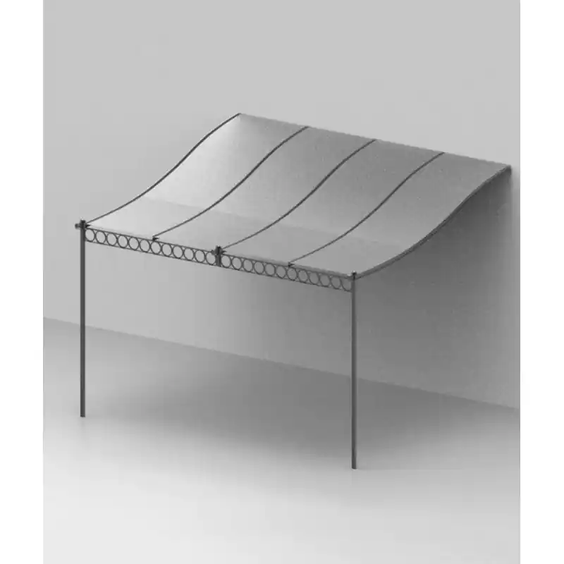 Unopiù Pergola addossata TIBISCO con copertura in policarbonato da 376x321/369/393 cm Professionale