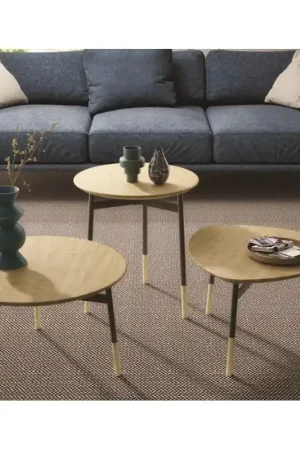 A Buon Prezzo Maconi Tavolino Milano 1029 con piano in legno da Ø54 cm e h. 36 cm