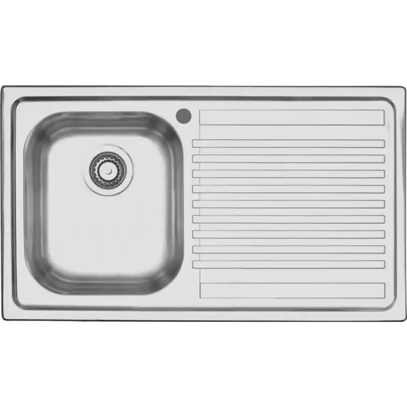 Barazza Lavello una vasca con gocciolatoio dx B_Fast 1LFS91D finitura acciaio inox satinato da 86x50 cm Must-Have