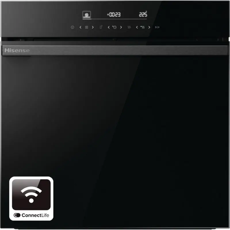 Spedito Oggi PRONTA CONSEGNA - Hisense Forno pirolitico multifunzione da incasso BI65346PDBGWIFI finitura vetro nero da 60 cm