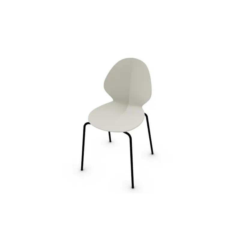 PRONTA CONSEGNA - Calligaris OUTLET Sedia Basil CS1359 con struttura in metallo P15 nero opaco e seduta in polipropilene P2L cipria opaco Prezzo Ridotto