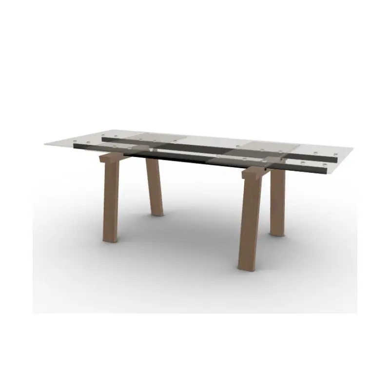 Pagamento Sicuro PRONTA CONSEGNA - Calligaris OUTLET Tavolo allungabile Levante CS4091-R 140 con gambe in faggio P02 e piano in vetro GTB da 140(220)x90 cm