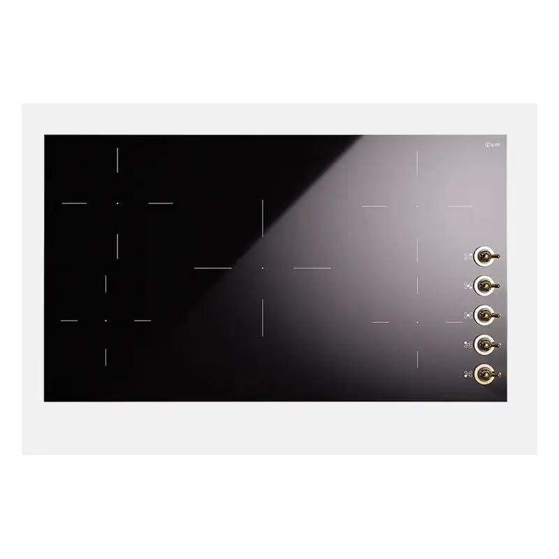 PRONTA CONSEGNA - Ilve Piano cottura induzione Nostalgie HVI395N in vetroceramica nero e manopole cromo da 90 cm Quantità Limitata