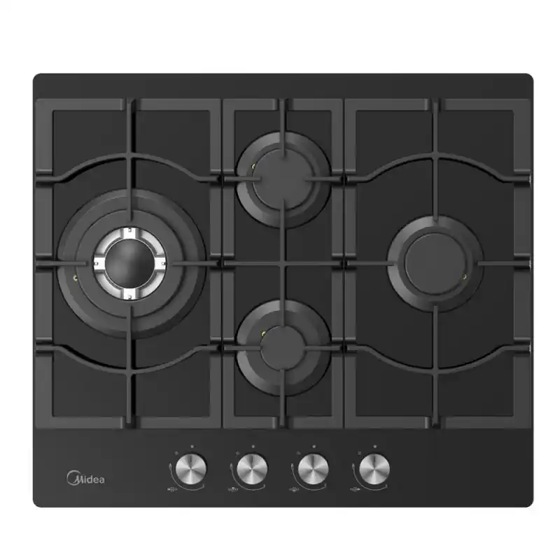 PRONTA CONSEGNA - Midea Comfee Piano cottura a gas MG60GM097AH2B-EU finitura cristallo nero da 60 cm Reso Gratuito