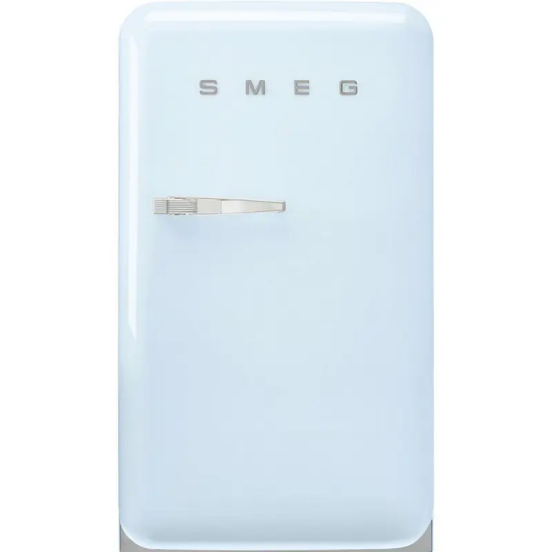 Esclusivo Smeg Frigorifero monoporta con cerniere a destra a libera installazione FAB10HRPB6 finitura azzurro da 55 cm