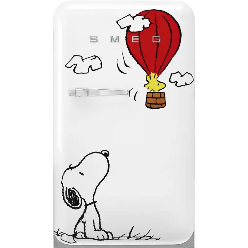 PRONTA CONSEGNA - Smeg Frigorifero monoporta con cerniere a destra a libera installazione FAB10RDSN6 finitura bianco Snoopy da 55 cm Ultime Pezzi