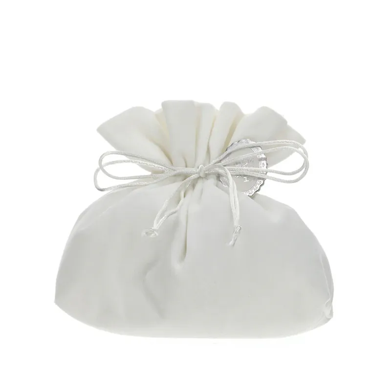 Hervit Sacchetto in Velluto Bianco 15x7x16 cm Promozione