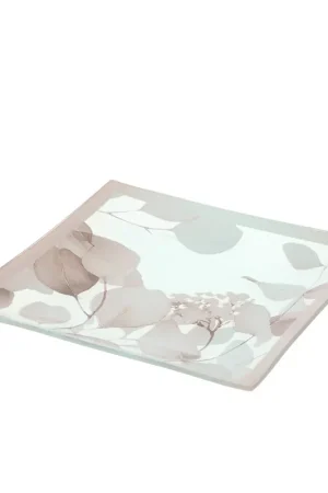 Offerta Lampo Hervit Piatto Botanic in Vetro 20x20 cm Rosa