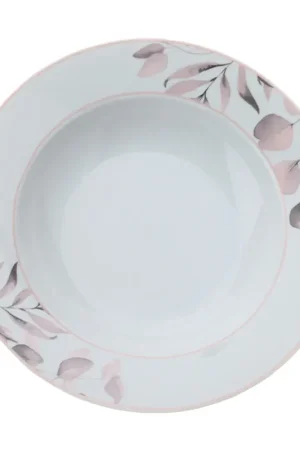 Quantità Limitata Hervit Set 2 Piatti Fondi in Porcellana D21,5 cm Rosa