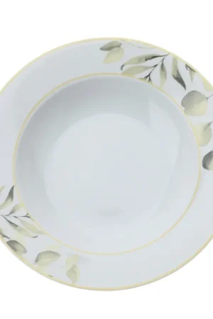 Hervit Set 2 Piatti Fondi in Porcellana D21,5 cm Verde Spedizione Espresso