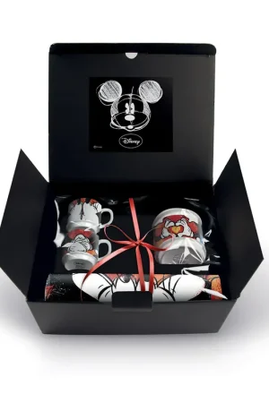 Egan Set 2 Mug Impilabili Mickey con 2 Tovagliette + Zuccheriera Rossa Quantità Limitata