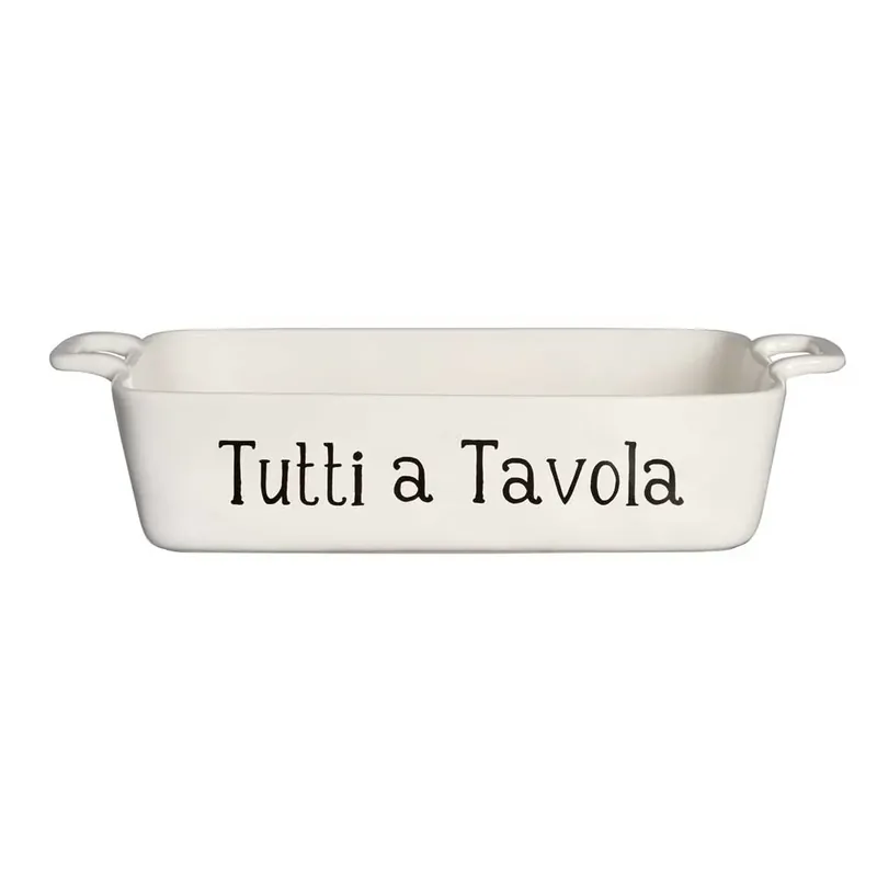Prezzo Scontato Simple Day Pirofila Tutti A Tavola in Gres 30x22 cm Bianca