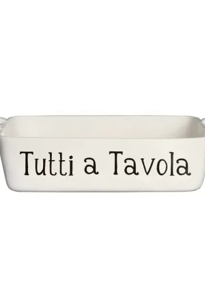 Simple Day Pirofila Tutti A Tavola in Gres 26x18 cm Bianca Occasione Imperdibile