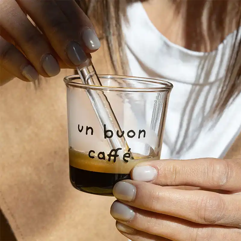 Pagamento Sicuro Simple Day Set 4 bicchierini espresso Un Buon Caffè con palettine incluse