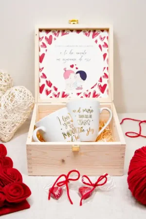 Gift Box San Valentino Set 2 Tazze To The Moon And Back Nuovo Arrivo