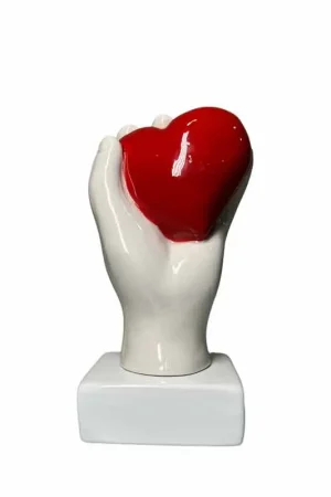 Amage Mano Cuore Rosso in Ceramica H20 cm Più Venduto