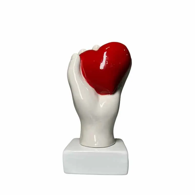 Amage Mano Cuore Rosso in Ceramica H20 cm Più Venduto