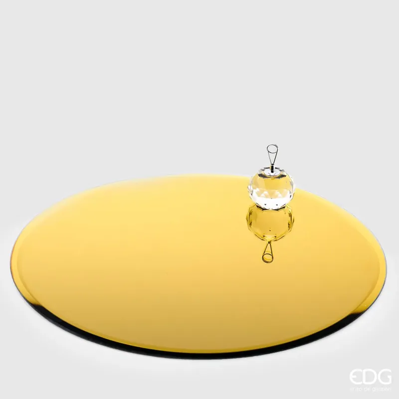 Più Venduto EDG Enzo De Gasperi Base Portacandele Specchio Rotondo D35 cm Oro
