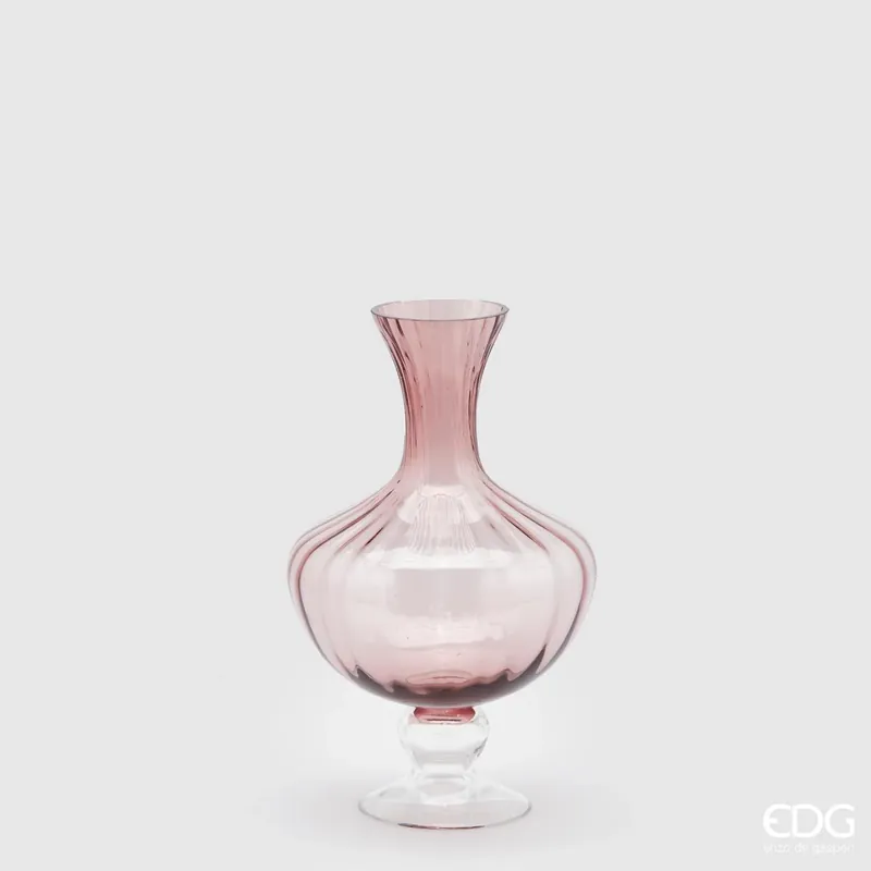 EDG Enzo De Gasperi Vaso Anfora Righe H30 cm Rosa Antico Promo Stagionale