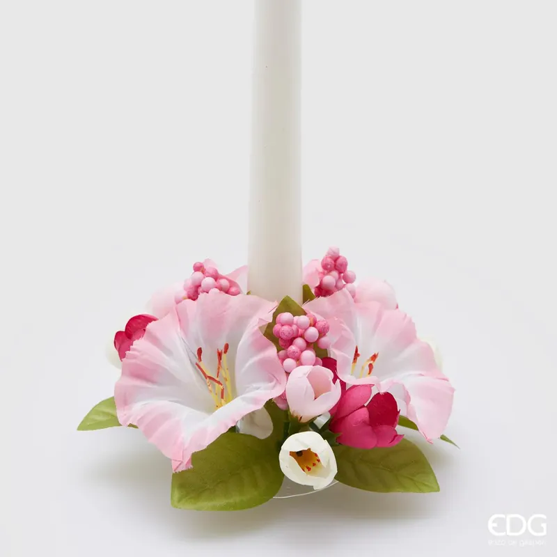 Nuova Collezione EDG Enzo De Gasperi Portacandela Petunia Mix D16 cm Rosa