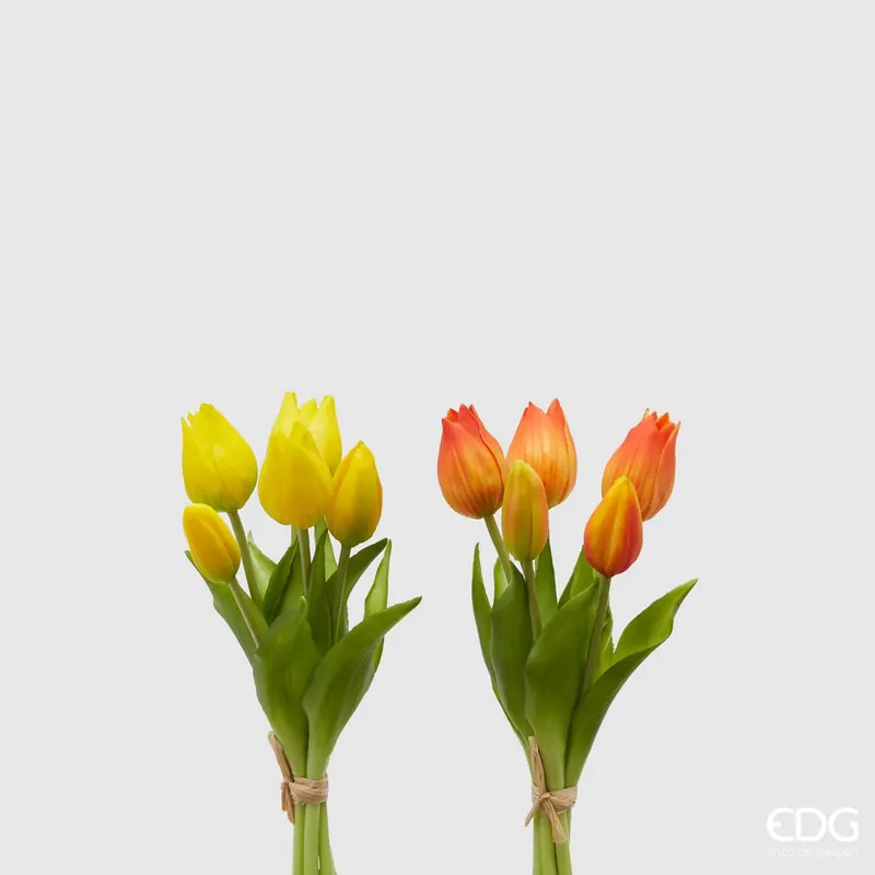 EDG Enzo De Gasperi Set 2 Bouquet Di Tulipani Sfumature Di Giallo H26 cm Prezzo Conveniente
